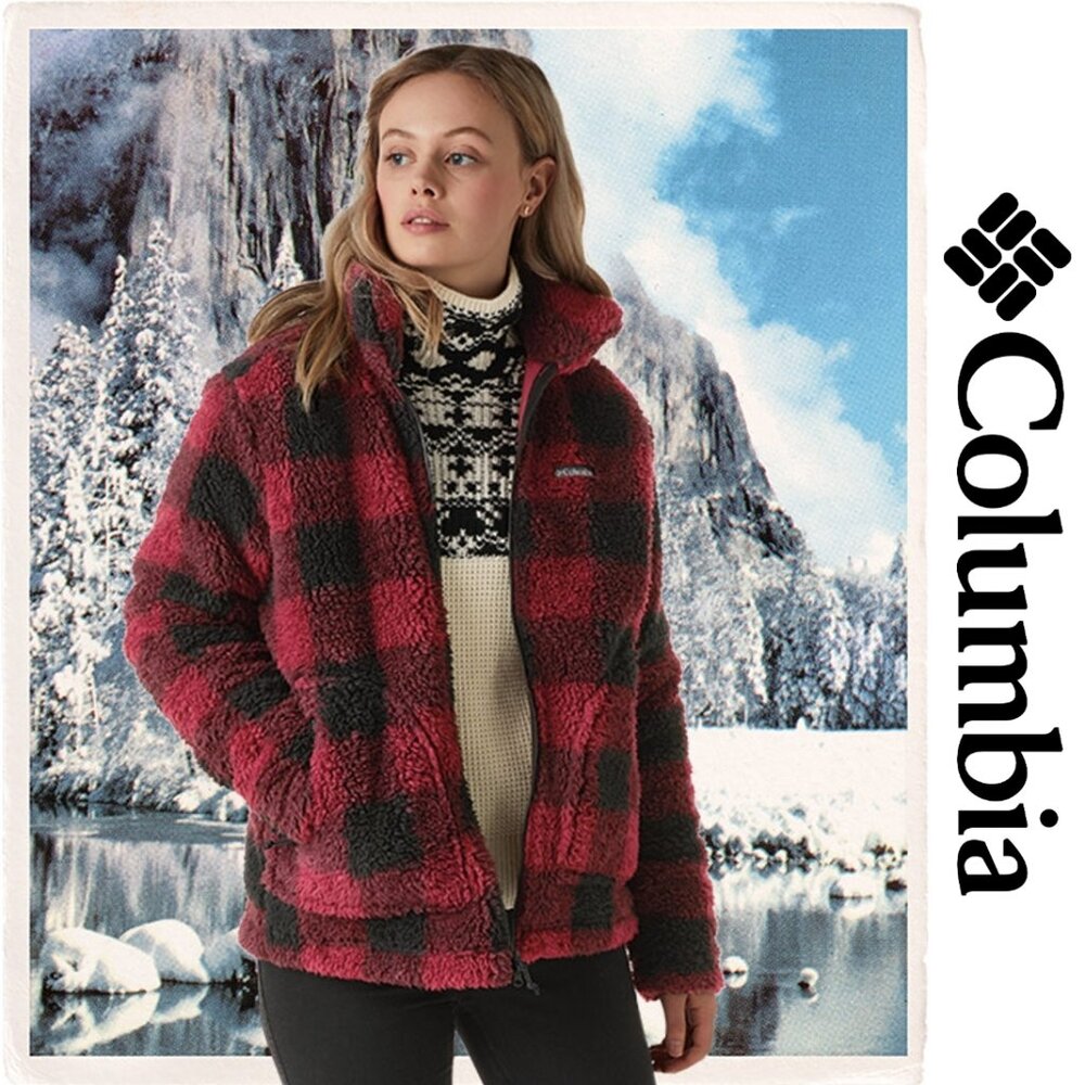 COLUMBIA Winter Pass Buffalo Check Full Zip Sherpa Jacket